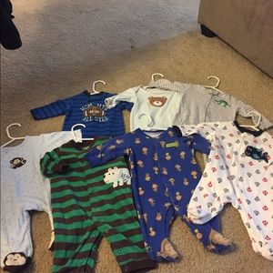 7 — 0-3 months baby boy sleepers